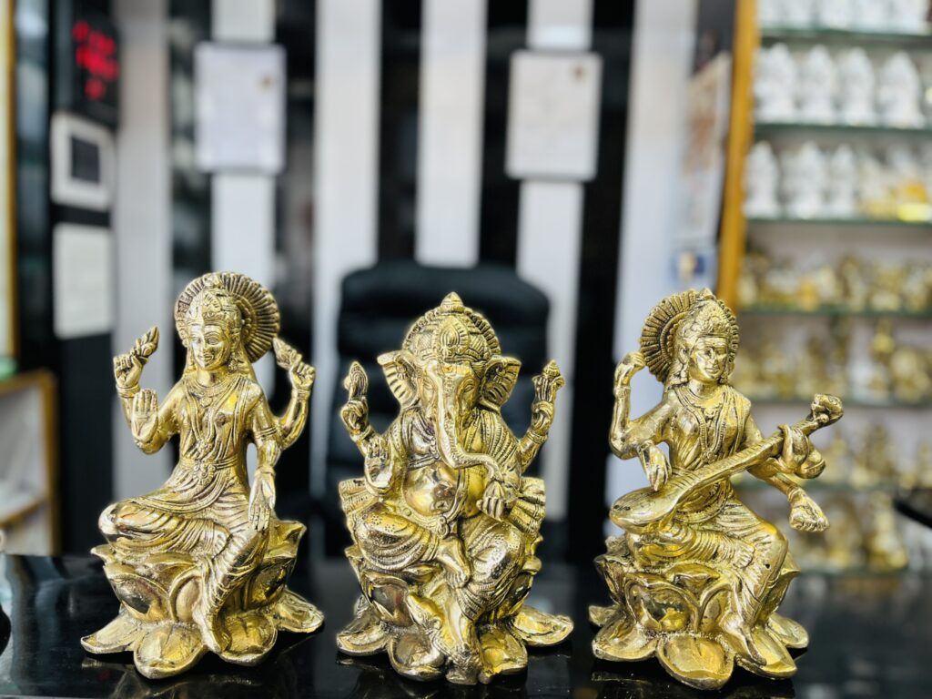 brass ganesh lakshmi sarswati